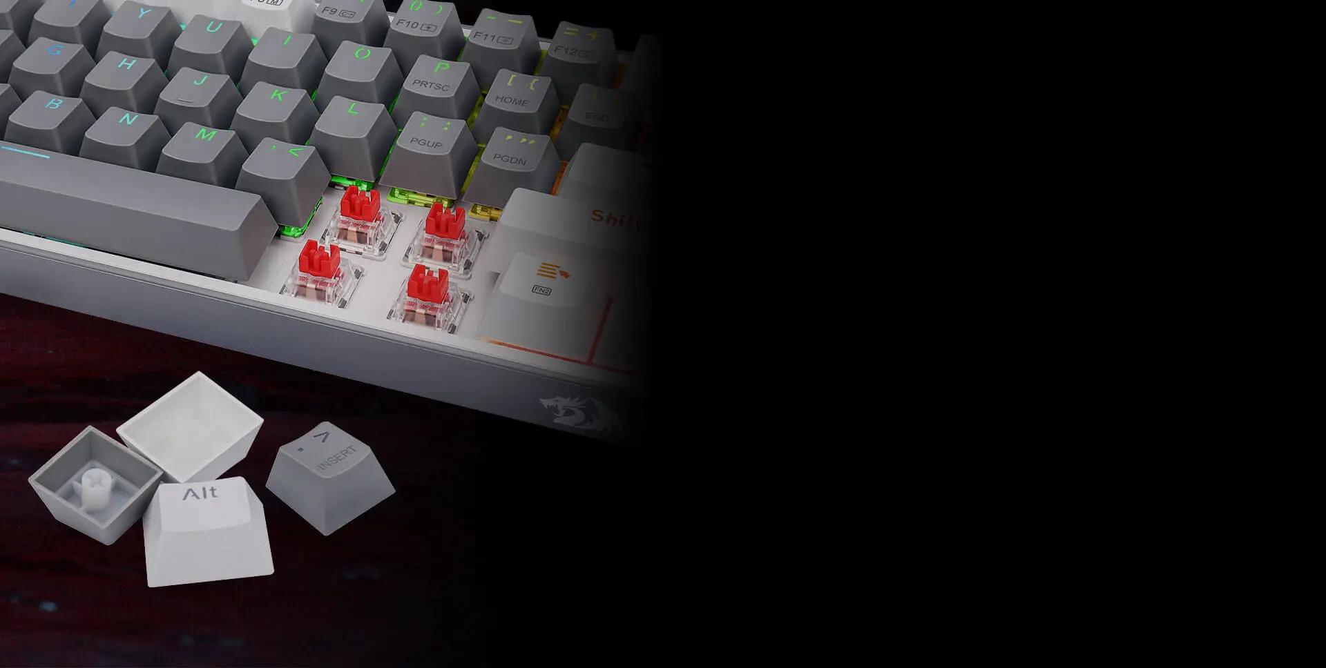 Teclado Redragon Fizz Pro Gris-blanco K616 RGB SW Red - Teclados Gamer - Imagen 3 Teclado Redragon Fizz Pro Gris-blanco K616 RGB SW Red - Teclados Gamer - Imagen 3