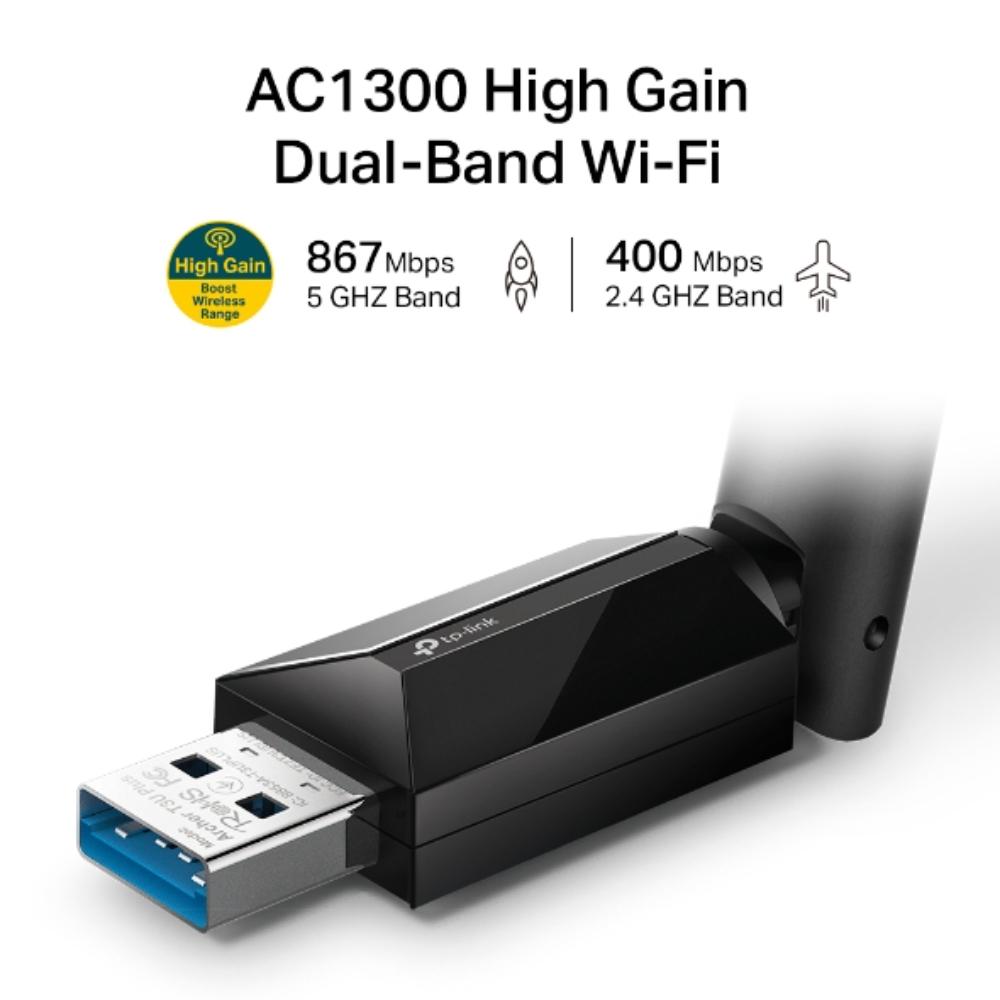 Adaptador TPLINK USB Wi-Fi de doble banda de alta ganancia AC1300 - Componentes - Imagen 2 Adaptador TPLINK USB Wi-Fi de doble banda de alta ganancia AC1300 - Componentes - Imagen 2