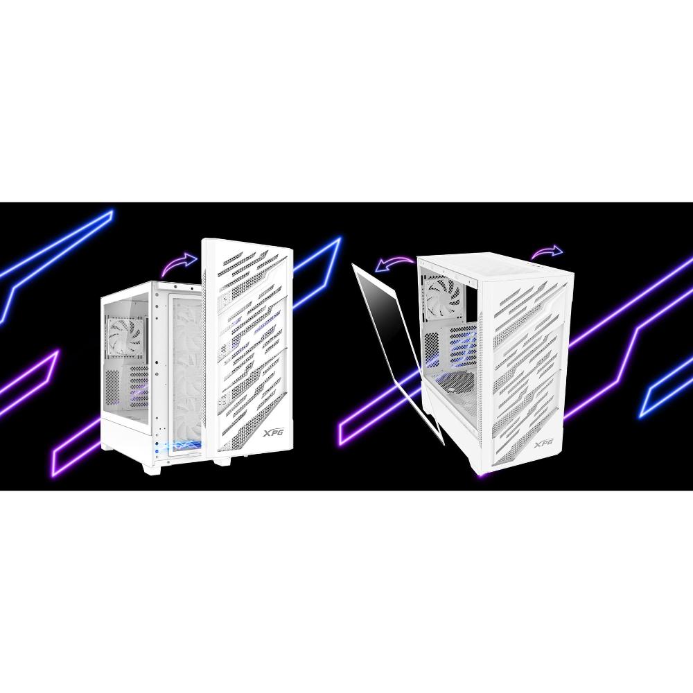XPG STARKER AIR BTF, Blanco, soporta placas base con diseño de conector inverso, Torre Media ATX, 2.5'' y 3.5'' pulgadas x2, I/O: USB-C x1, USB-A x2, Audio HD x1, control LED x1, Reinicio x1, Poder x1, Ventilador ARGB: 4 x Ventiladores de 120mm (Frontal x3, Trasero x1), Ventilador: (Trasero x1), 2 Años de Garantía - Componentes XPG STARKER AIR BTF, Blanco, soporta placas base con diseño de conector inverso, Torre Media ATX, 2.5'' y 3.5'' pulgadas x2, I/O: USB-C x1, USB-A x2, Audio HD x1, control LED x1, Reinicio x1, Poder x1, Ventilador ARGB: 4 x Ventiladores de 120mm (Frontal x3, Trasero x1), Ventilador: (Trasero x1), 2 Años de Garantía - Componentes