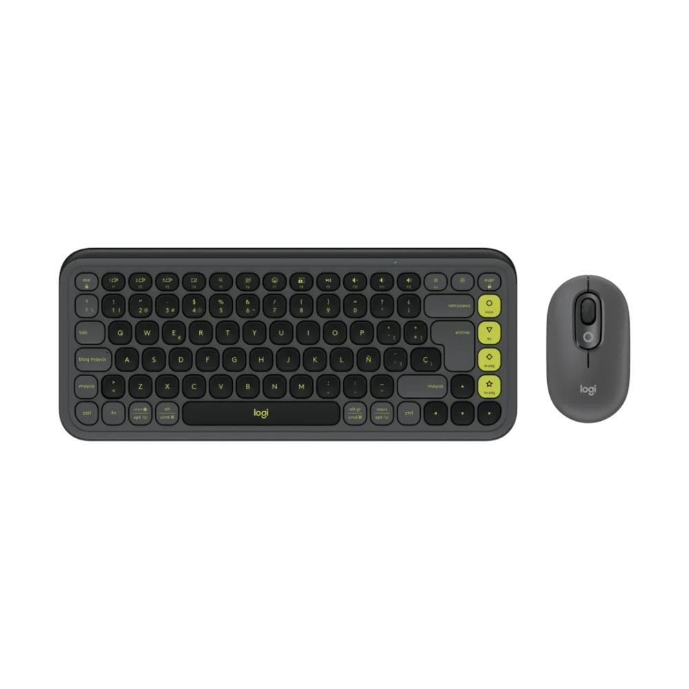 Combo Teclado + Mouse Inalámbricos Logitech POP Icon Color Grafito y Verde - Componentes Combo Teclado + Mouse Inalámbricos Logitech POP Icon Color Grafito y Verde - Componentes