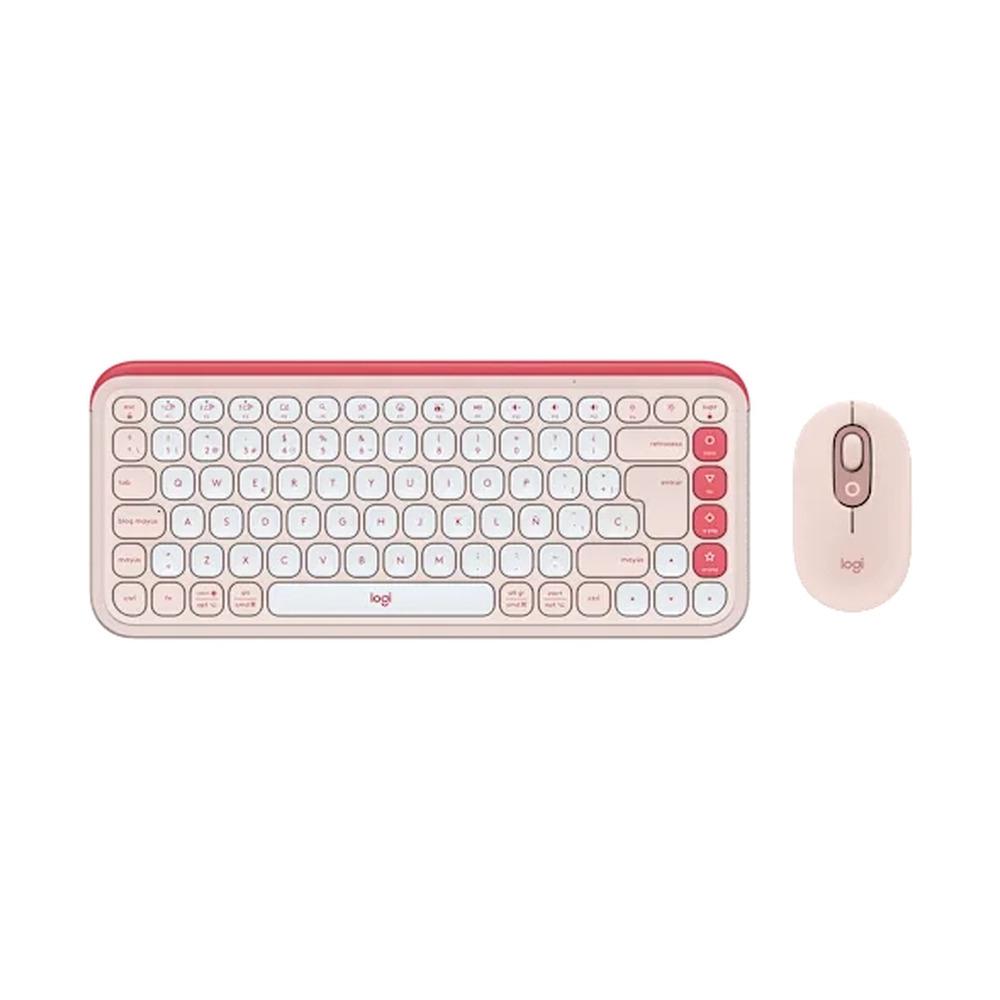 Combo Teclado + Mouse Inalámbricos Logitech POP Icon Color Rosa y Blanco - Componentes Combo Teclado + Mouse Inalámbricos Logitech POP Icon Color Rosa y Blanco - Componentes