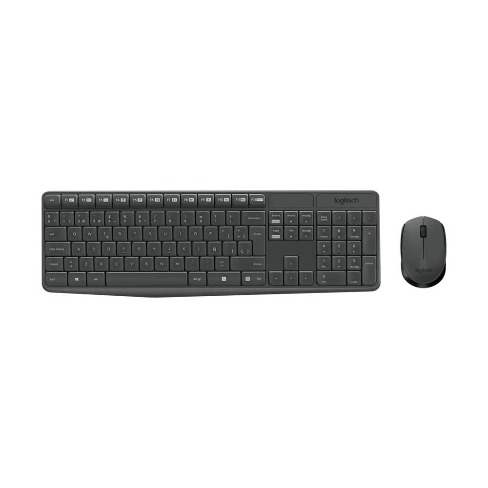 Combo Teclado + Mouse Inalámbricos Logitech MK235 Color Gris - Componentes Combo Teclado + Mouse Inalámbricos Logitech MK235 Color Gris - Componentes