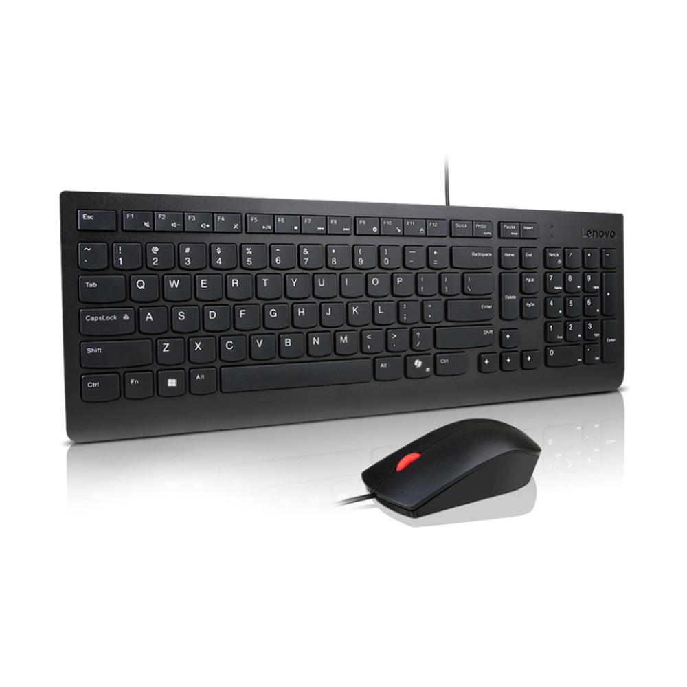 Combo Teclado + Mouse Alámbricos Lenovo Essential Color Negro - Componentes Combo Teclado + Mouse Alámbricos Lenovo Essential Color Negro - Componentes